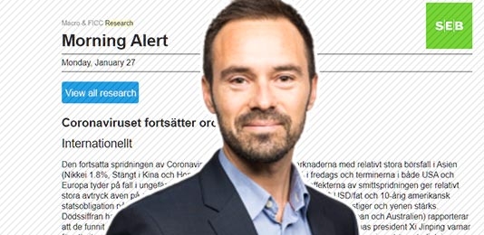 ”Vi strävar efter lite fler rappa korta kommentarer på både makro och andra marknadsskeenden”, säger Carl Hammer på SEB Research. Foto (montage): SEB.