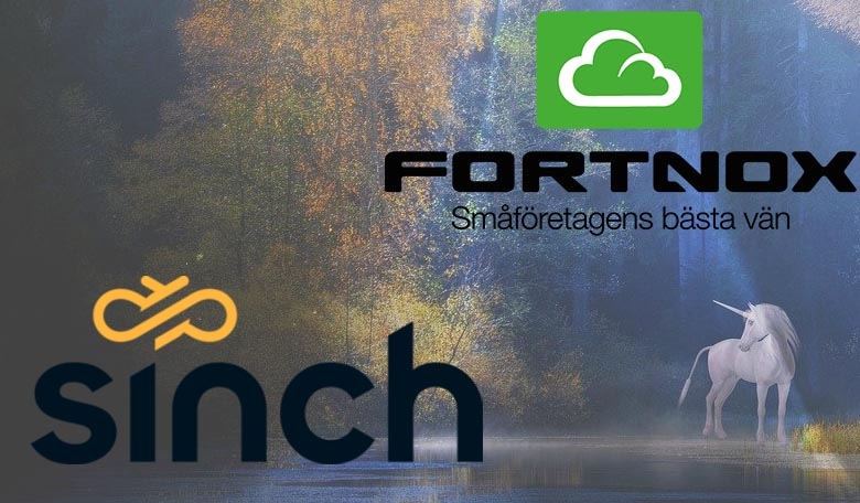 Sinch och Fortnox räknas nu som enhörningar. Foto (montage): Sinch, Fortnox, Pixabay.