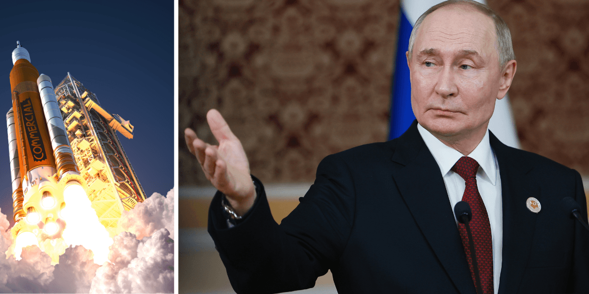 Ekonomisk knipa kan ofta leda till desperata drag. Denna gång blir det reklam i rymde. (Foto: Canva och Vladimir Smirnov/AP/TT)