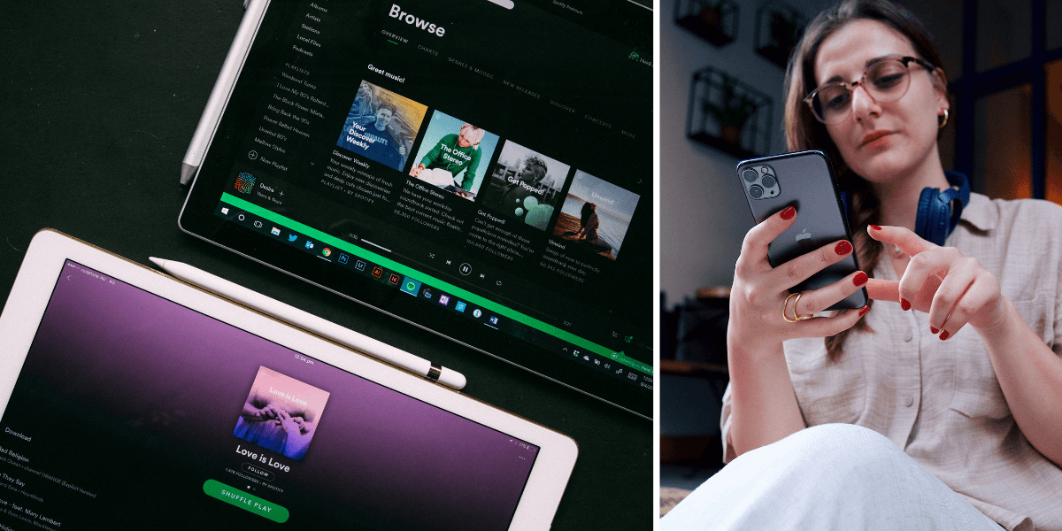Spotify och Netflix slår sina påsar ihop. (Foto: Heidi Fin on Unsplash och Canva)