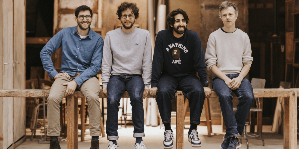 Från vänster till höger: Olivier Teboul (teknikchef), Alexandre Défossez (forskningschef), Neil Zeghidour (vd), Laurent Mazaré (kodchef). (Foto: Gradium)