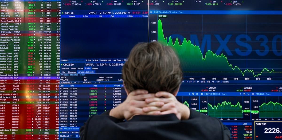 Även Stockholmsbörsen ser ut att påverkas en del av Wall Street-raset.