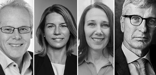 Fredagspanelen: Mats Kinnwall (Teknikföretagen), Lena Sellgren (Business Sweden), Annika Winsth (Nordea), samt Jan Olsson (Deutsche Bank).