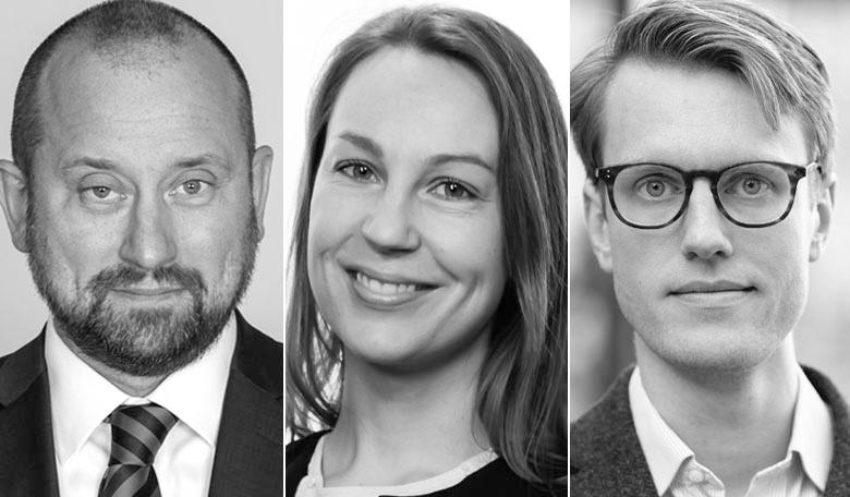 I panelen: Robert Oldstrand (Swedbank), Kristin Gejrot (SEB) och Johan Roslund (GP Bullhound). Foto: Respektive företag.