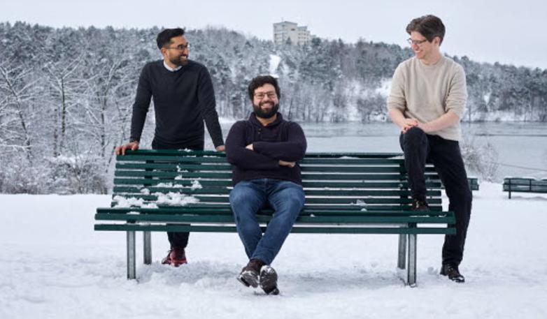 Robin Chatterjee, Karim Engelmark Cassimjee och Samuel Härgestam, grundare, Enginzyme