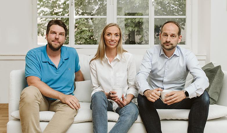 Lysas grundare: Patrik Adamson (vd), Emilie Andersson (COO) och Henrik Littecke (CTO). Foto: Lysa