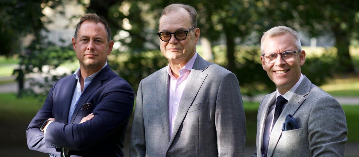 Johan Wahlman, grundare och vd för House of Reach, Hans Sterte och Peter Dahlgren, grundare och styrelseordförande. Foto: Press