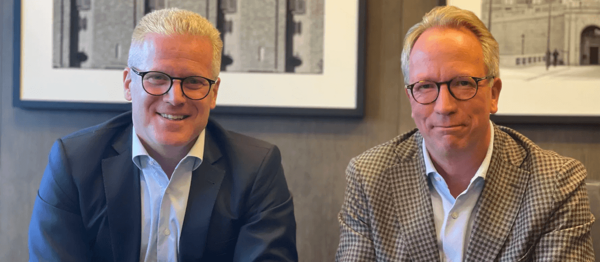 Daniel Gorosch, vd Colliers Sverige och Joakim Arvius, vd Pangea Sverige.