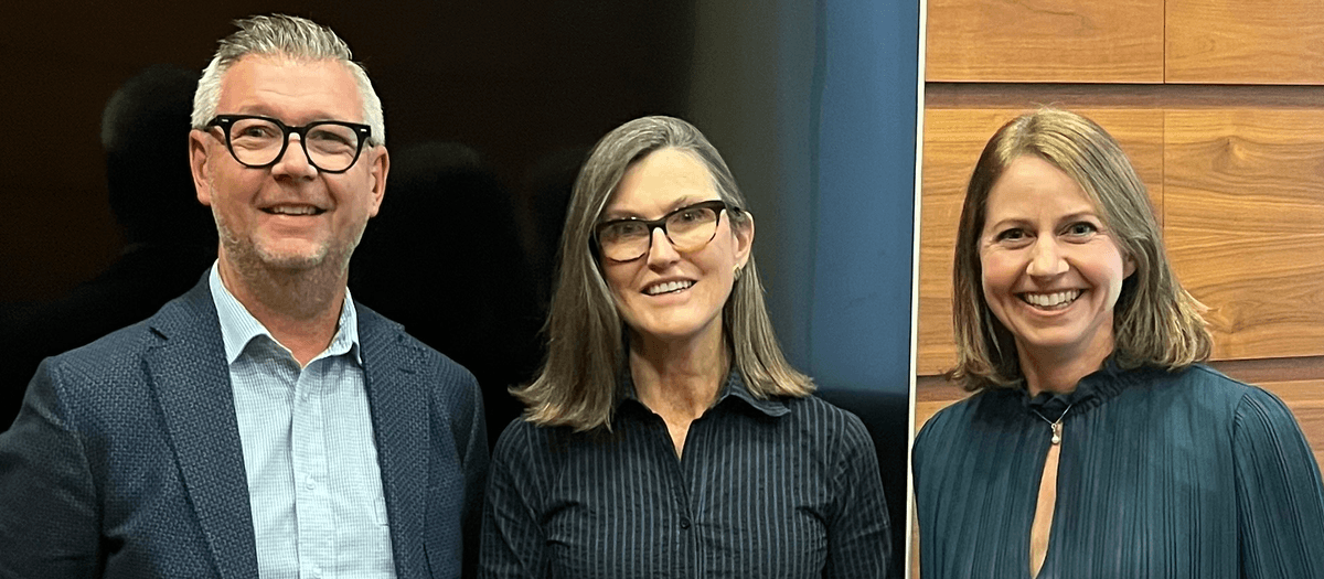 Jesper Bonnivier, vd Avanza Fonder, Cathie Wood, vd och grundare Ark Invest och Maria Wärn, Chef förvaltning Avanza Fonder