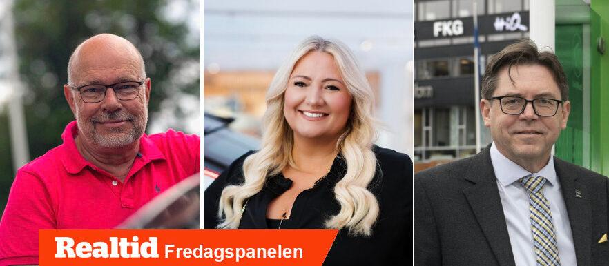 Veckans fredagspanel, från vänster: Gunnar Dackevall, vd på eCarExpo, Emmi Antonsson, chef Kommunikation och samhällskontakter på Mobility Group och Peter Bryntesson, vd på Fordonskomponentgruppen (FKG).