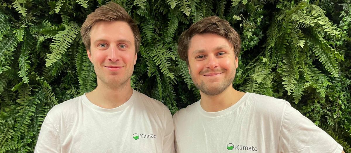 Anton Unger, vd och medgrundare av Klimato och Christoffer Connée, medgrundare och head of sales.