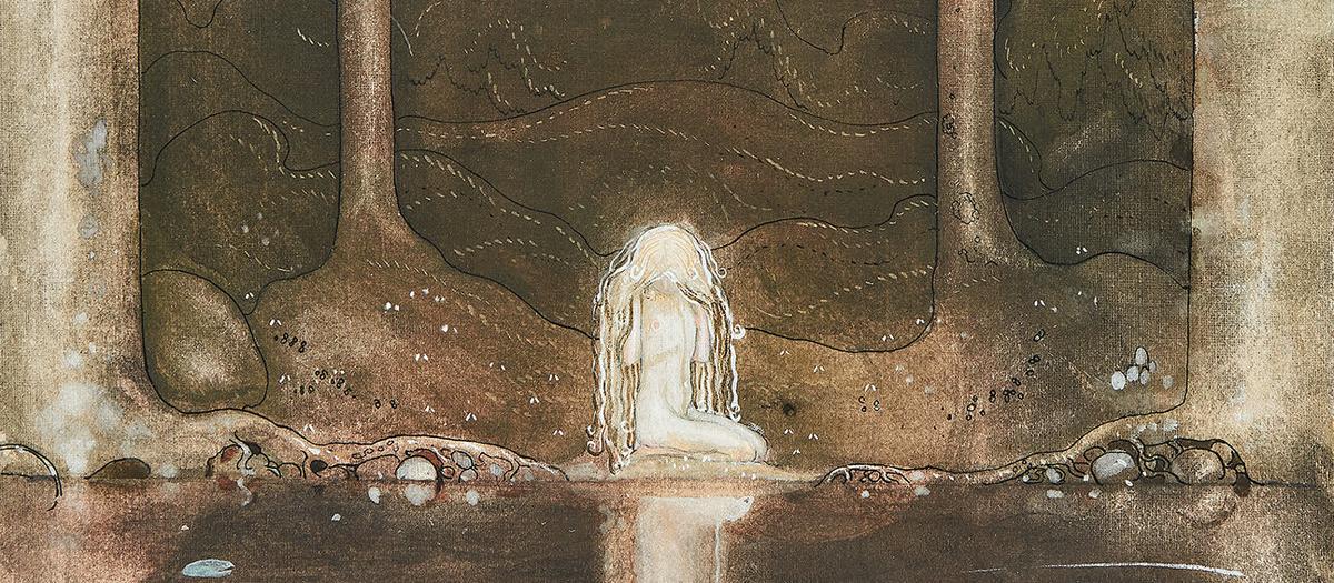 Det välkända motivet är hämtat ur Helge Kjellins ”Sagan om älgtjuren Skutt och lilla prinsessan Tuvstarr” ur ”Bland Tomtar och Troll” från 1913.