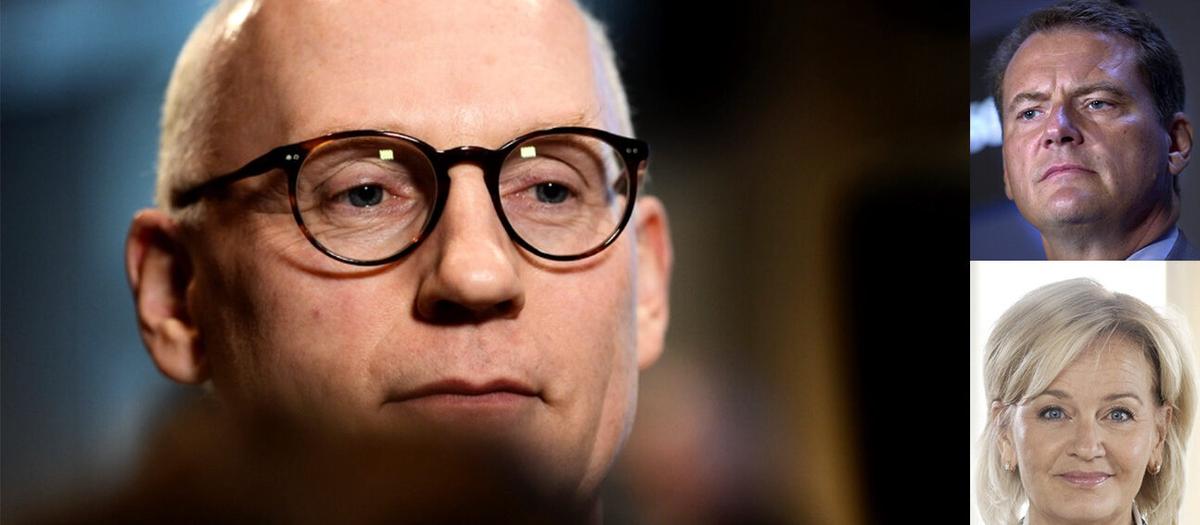 Pär Boman är ordförande för valberedningen i AB Volvo och styrelseordförande för Handelsbanken. På mindre än en vecka har han fått två tunga avhopp att hantera, Carl-Henric Svanberg avböjer omval som ordförande för AB Volvo och senast nästa höst vill Carina Åkerström avgå som vd för Handelsbanken. Foto (montage): TT