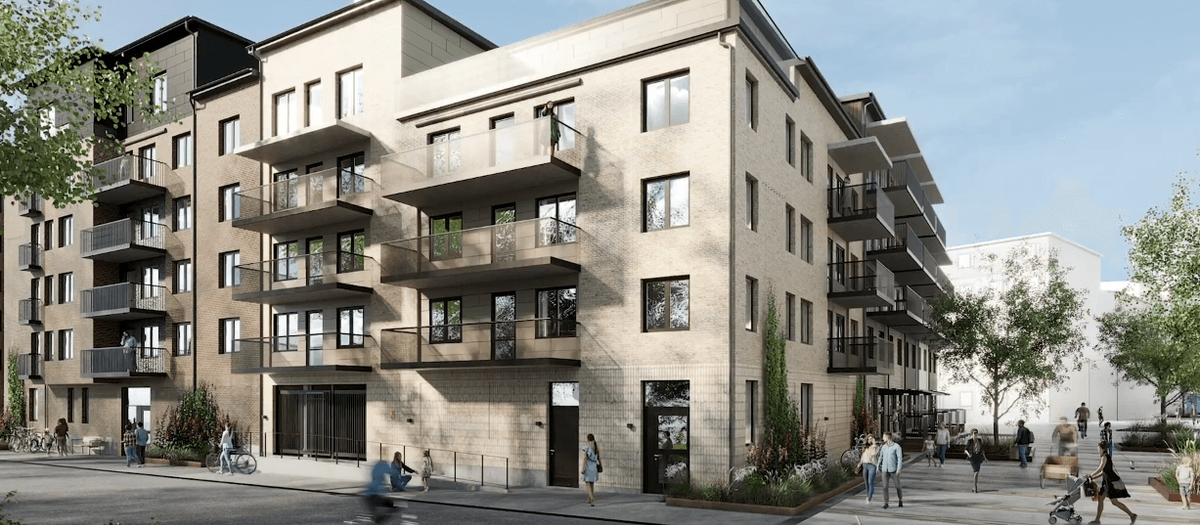 Där cementfabriken i Limhamn tidigare låg håller nu JM på att färdigställa de sista av drygt 100 lägenheter som ingår i bostadsrättsföreningen Bruket.