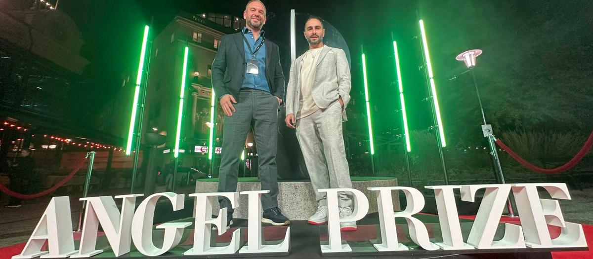 Andreas Grape och Ash Pournouri - redo för Angel Prize. Foto: Anders Frick