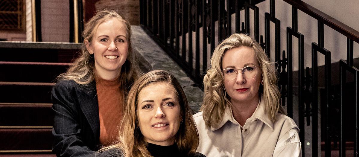 Grundarna för styrelseutbildningsföretaget deb (diverse executive boards) från vänster; Sara Almgren, Hanna Moisander och Emelie Meurk Demerud.