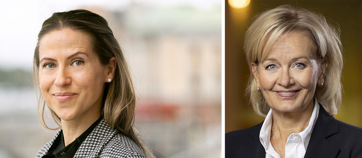 Catharina Belfrage Sahlstrand, chef för hållbarhet och klimat och Carina Åkerström, vd och koncernchef för Handelsbanken.