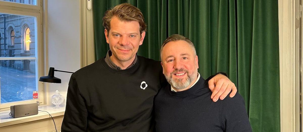 Sebastian Ramseid Foss, vd på Hybridity och George Sallfeldt, vd på Auxality.