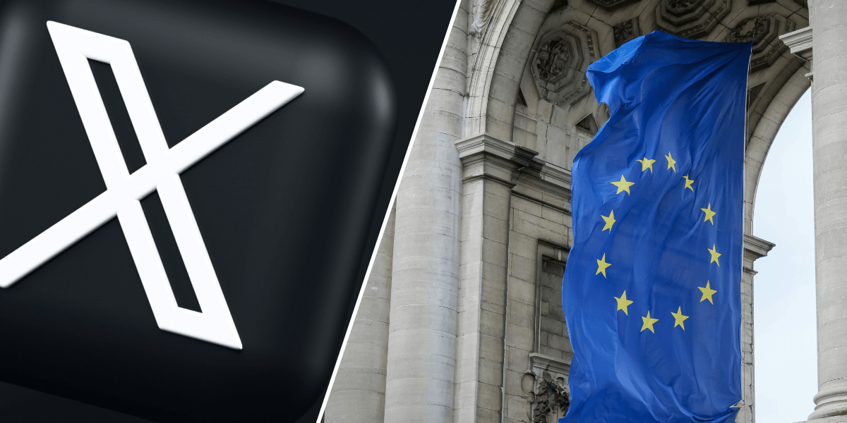 Sociala plattformen X och EU kommer inte riktigt överrens. (Foto: Alexander Shatov on Unsplash och Canva)